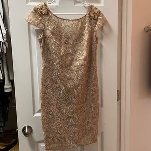 Calvin Klein Tan and Gold Dress